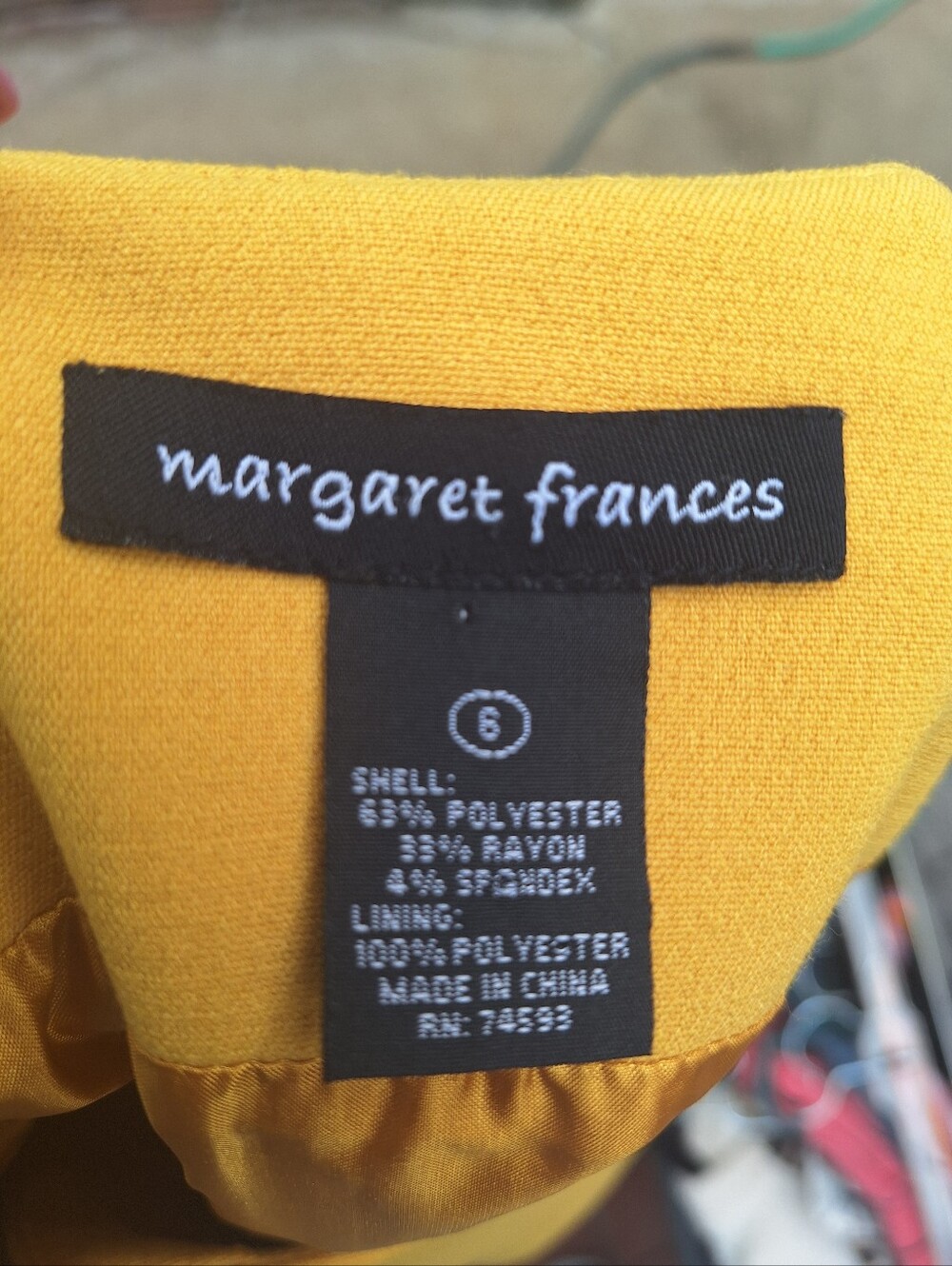 Margaret Frances Mustard Size 6 Swing Jacket - Picture 6 of 6